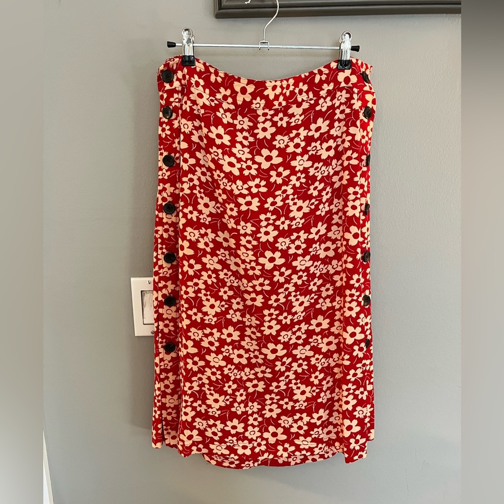 Madewell Floral Button Skirt